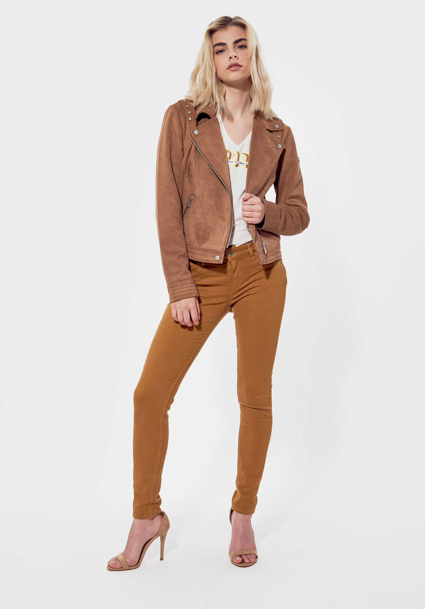 FREON  Veste régular marron Femme, style motard