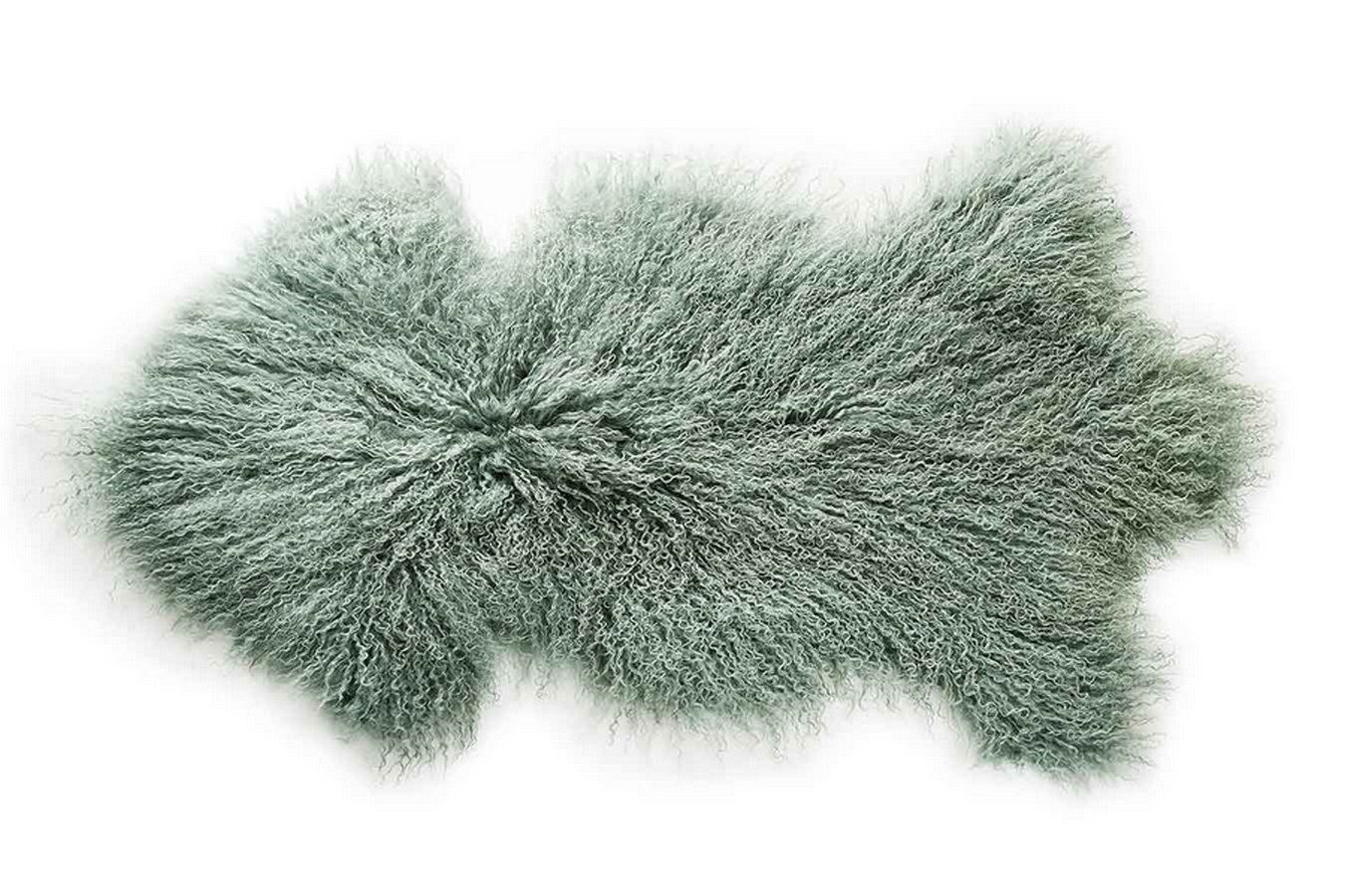 Fellteppich Tibetanisches Lammfell grün B 80 cm, daslagerhaus living, Höhe: 5 mm
