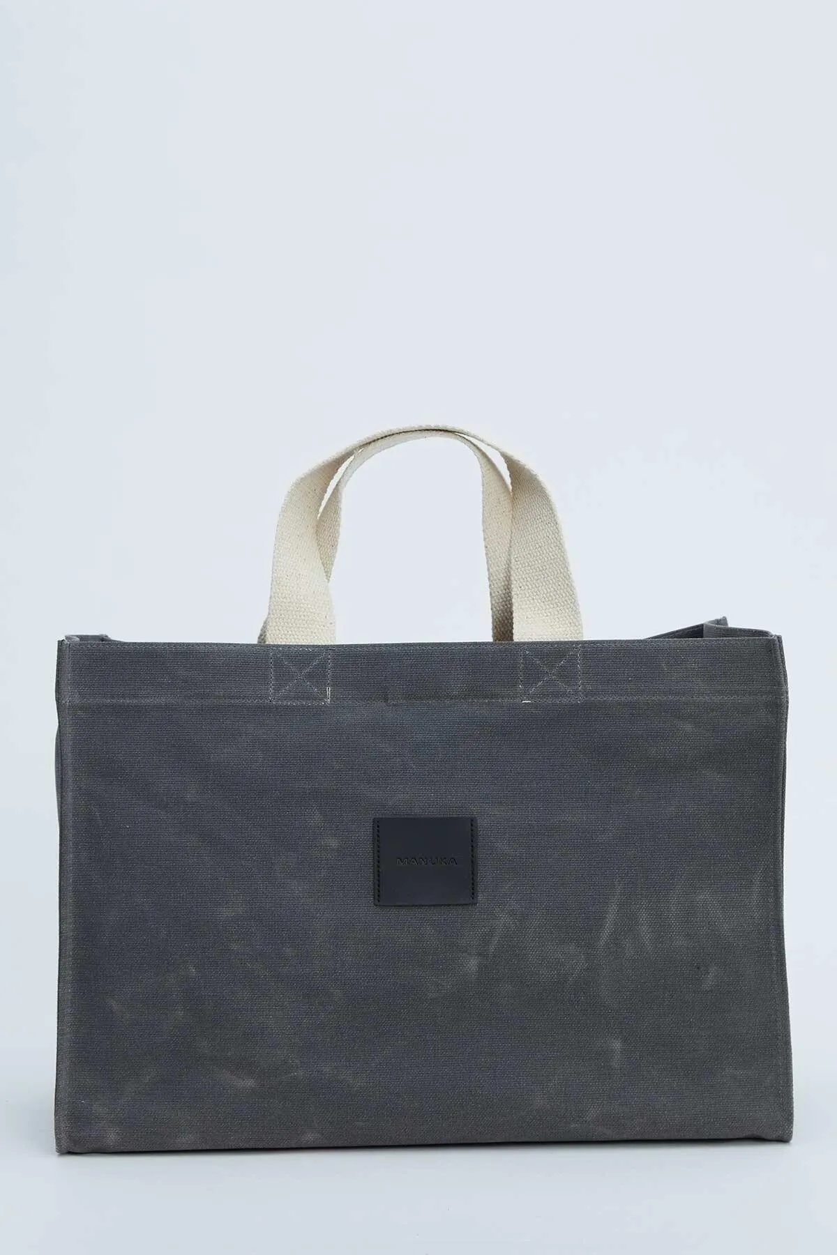 Manuka  Große Canvas-Tasche mit Wascheffekt, Anthrazit