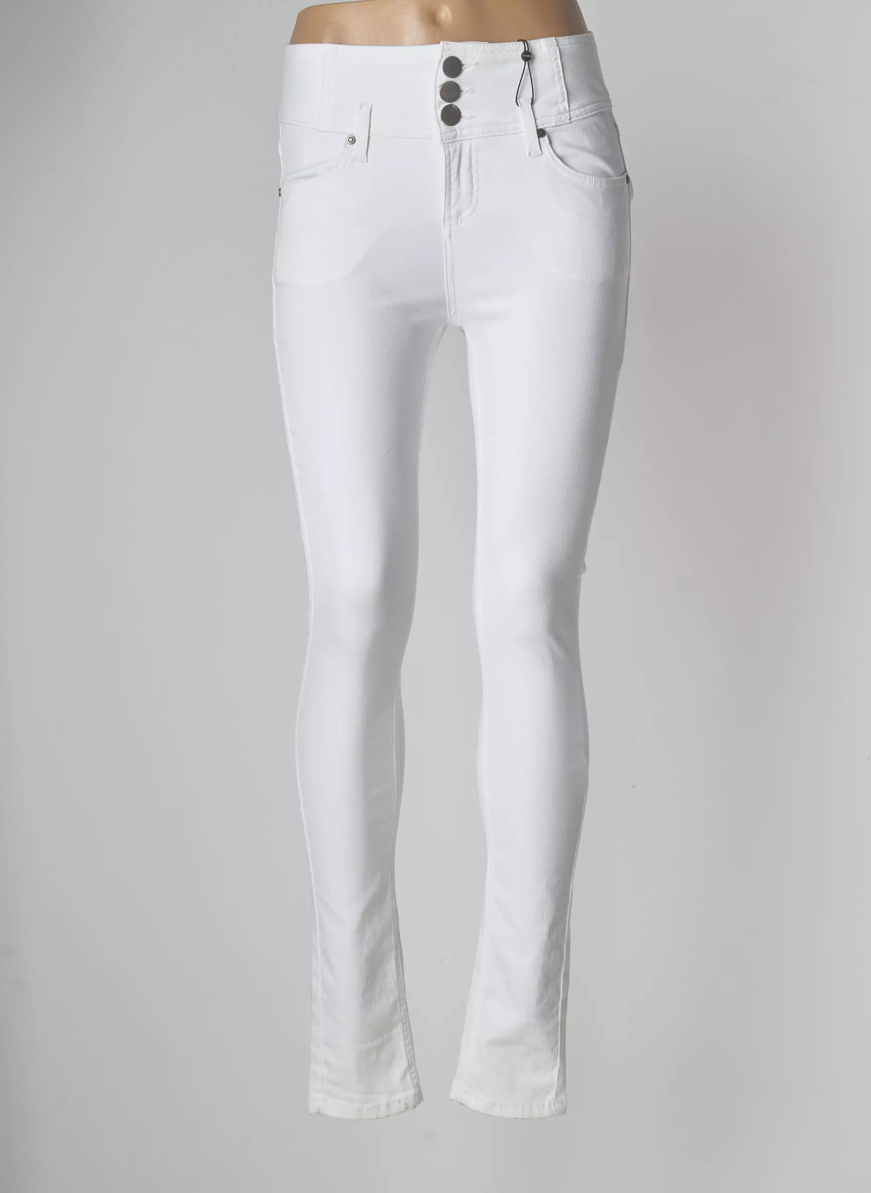 B Young Pantalons Slim Femme couleur blanc