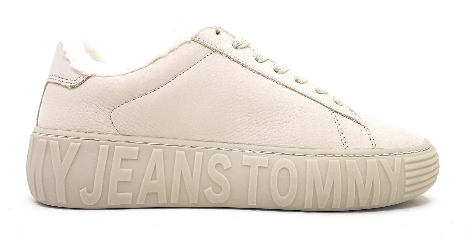 Tommy Hilfiger New Cupsole Leat WL EN0EN2274AEV Weiß AEV- Bleached Stone