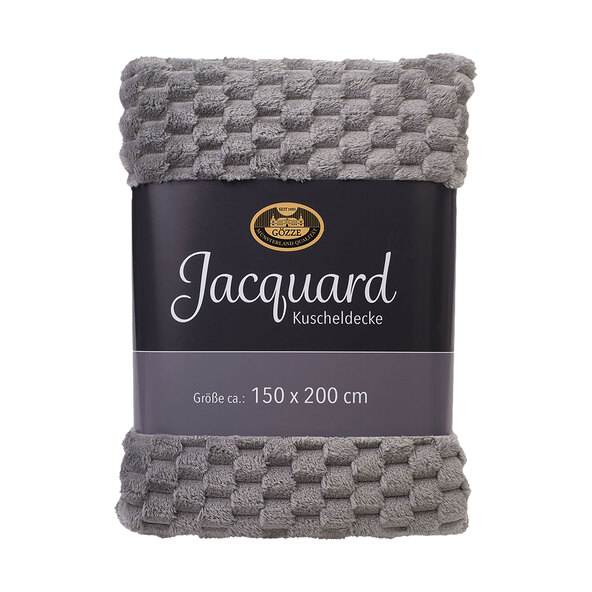 Wohndecke Jacquard 3D, silber