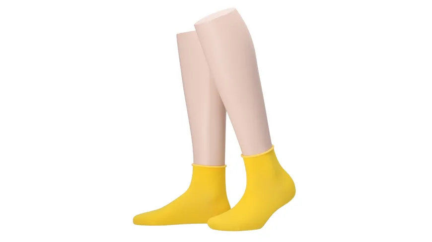 MOVE UP Damen Kurzsocken mit Rollrand maisgelb