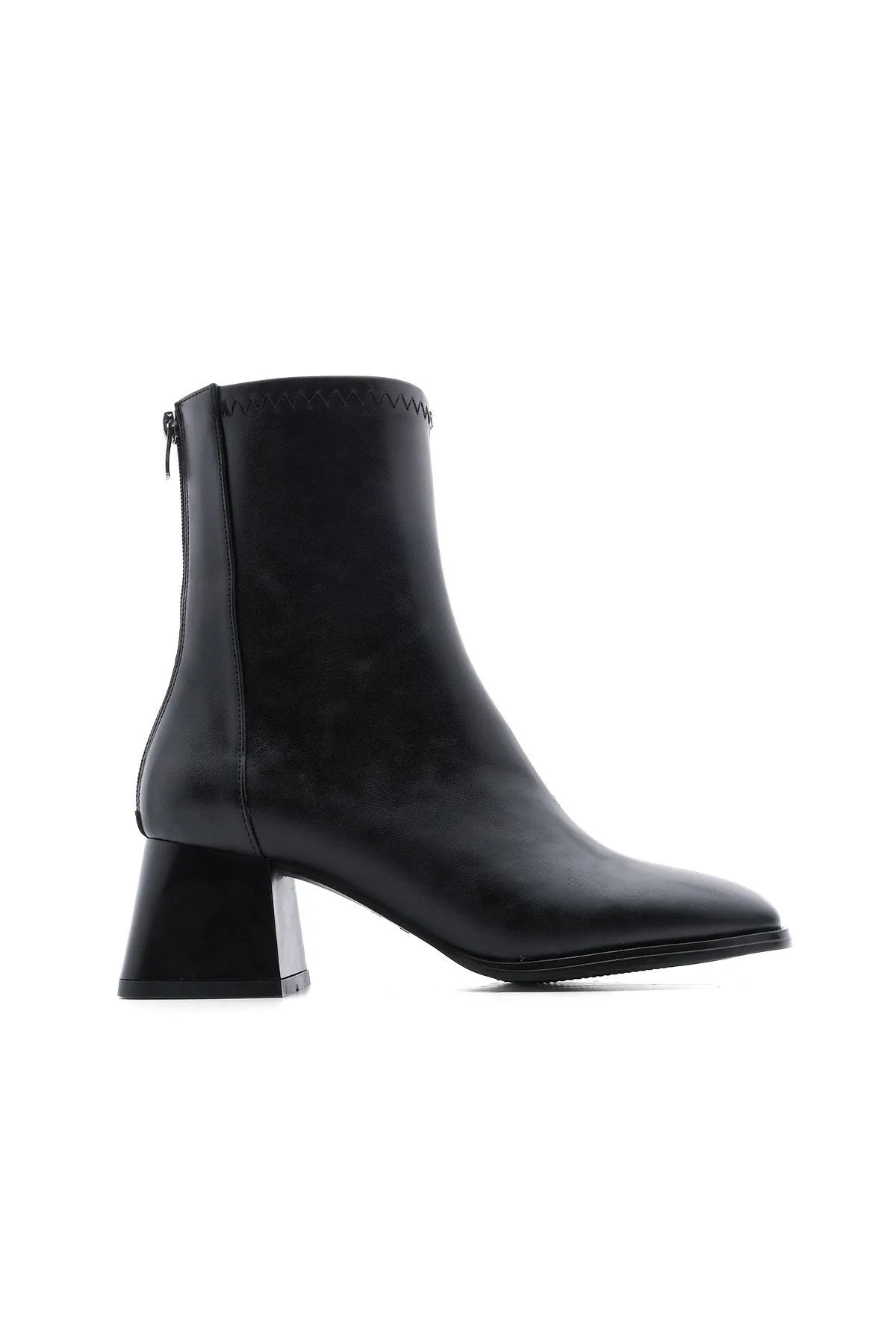 Marjin  Damenstiefel mit Absatz Blunt Toe Back Zipper Nayis schwarz