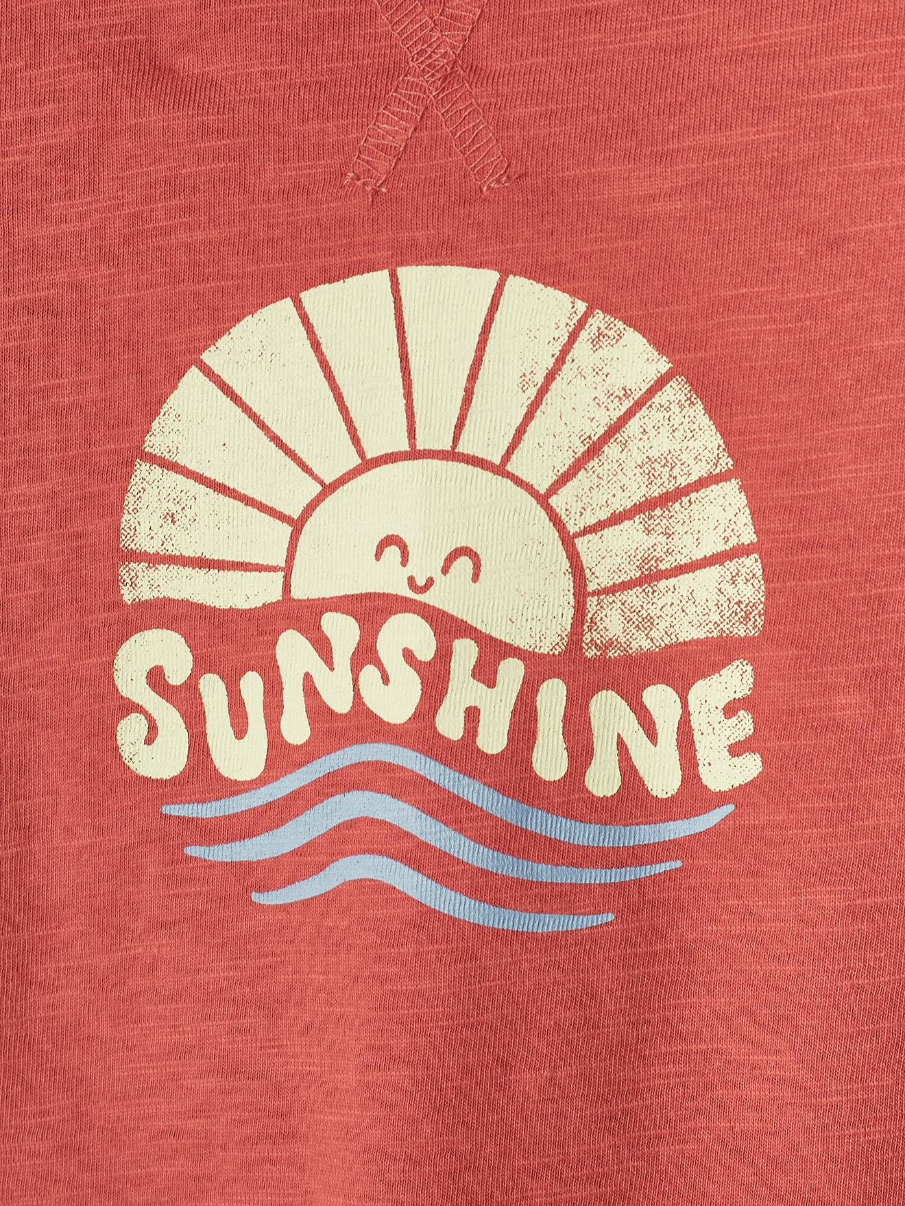 T-shirt manches longues bébé en jersey flammé tomette