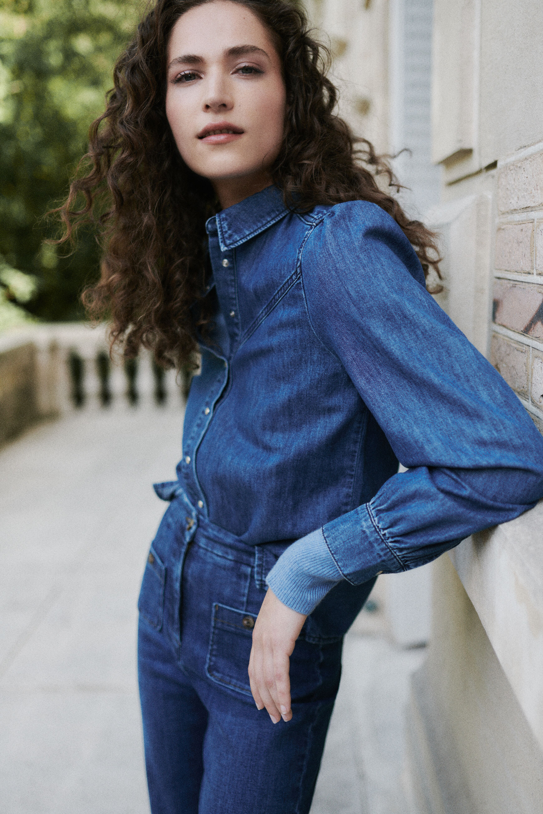 chemisier norra denim stone femme