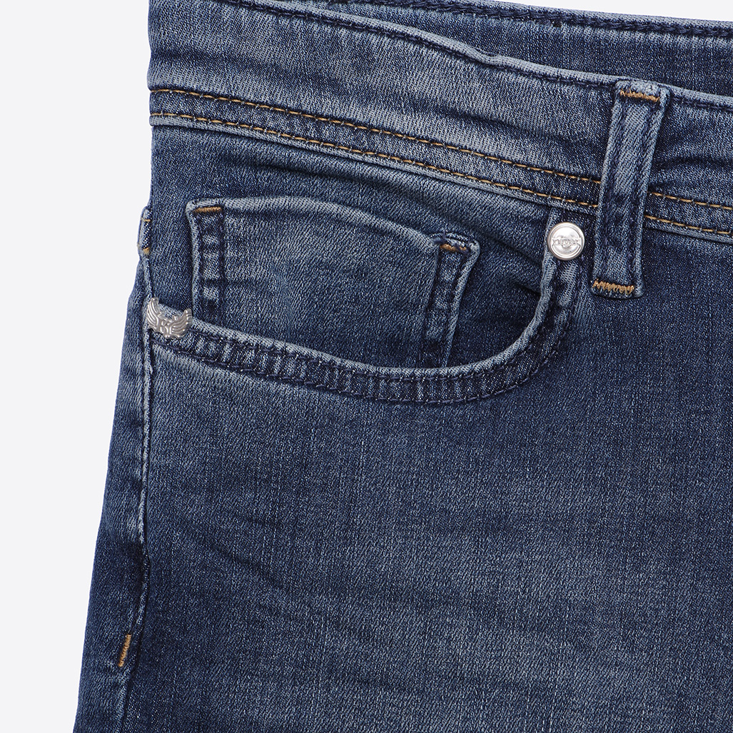 CEGO   Jean bleu délavé, coupe slim