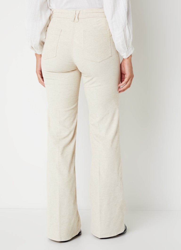 Pantaloni a vita alta svasati in velluto a coste misto lino di Gerard Darel Anna