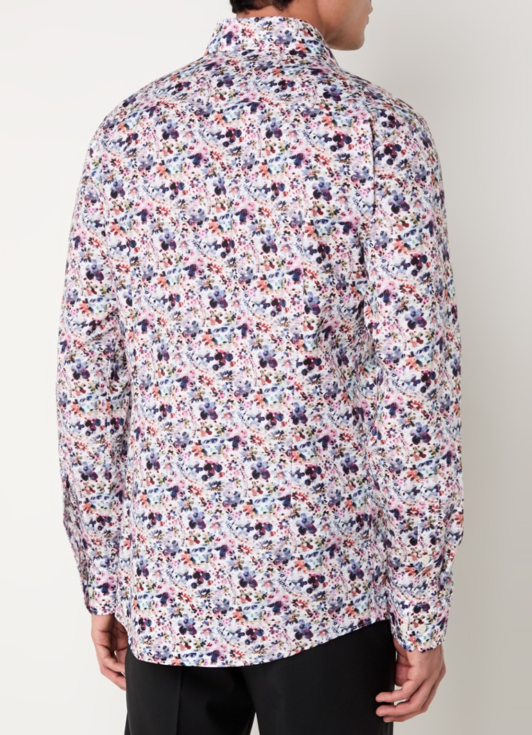 Koszula Eton Floral Slim Fit z nadrukiem kwiatowym odpornym na zagniecenia
