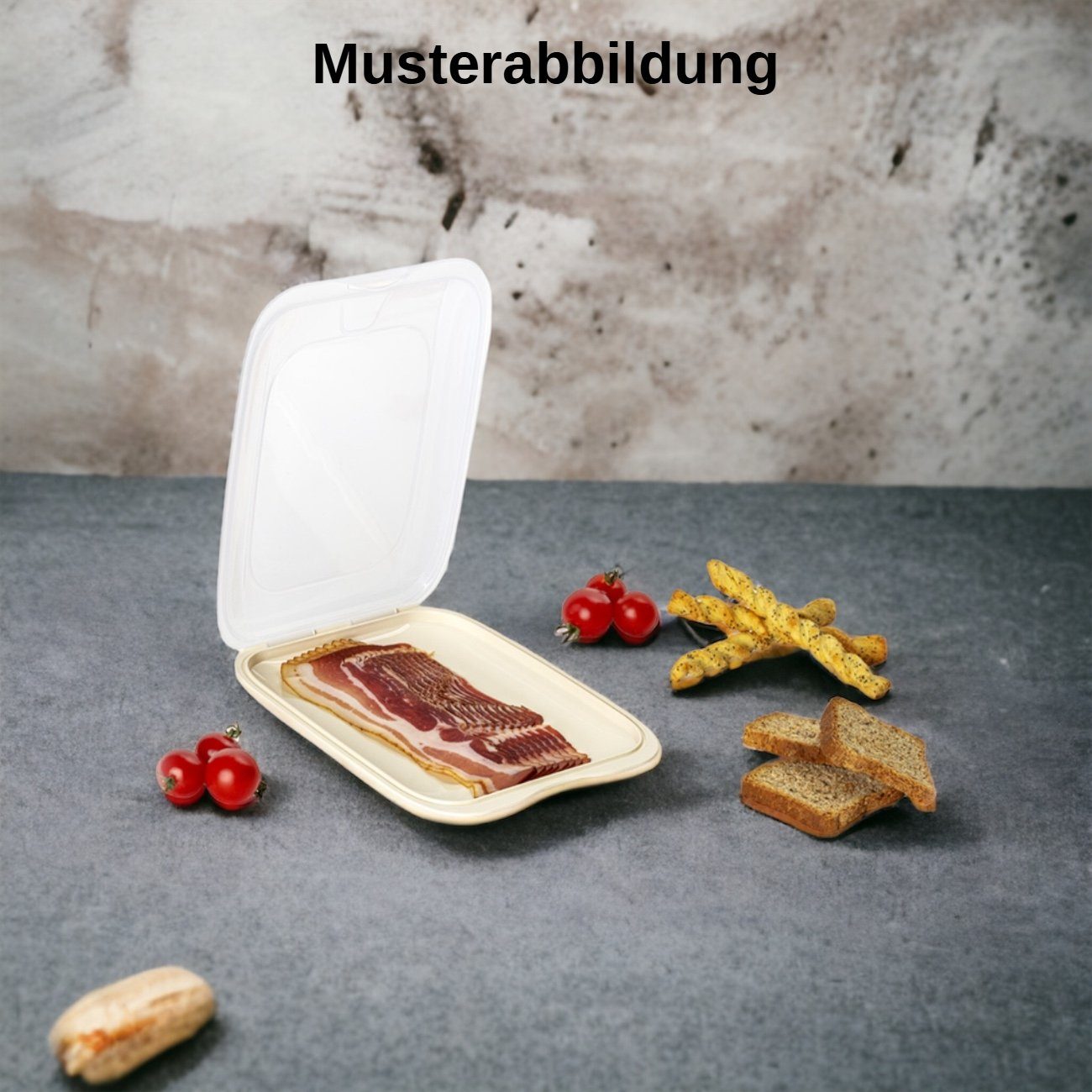 Engelland Frischhaltedose Aufschnittdosen, Aufschnittbox, Kunststoff, Kunststoff, (Vorteils-Set, 4-tlg., mit transparentem Deckel), stapelbar, platzsparend, Ordnung im Kühlschrank, Organizer, Stapelbox