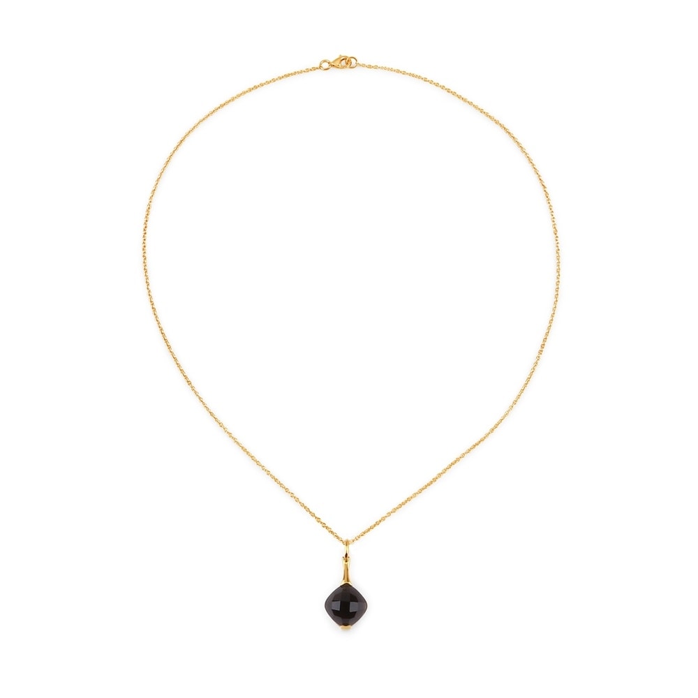 Rafaela Donata Chaîne Argent sterling Quartz fumé en Or jaune Bijoux