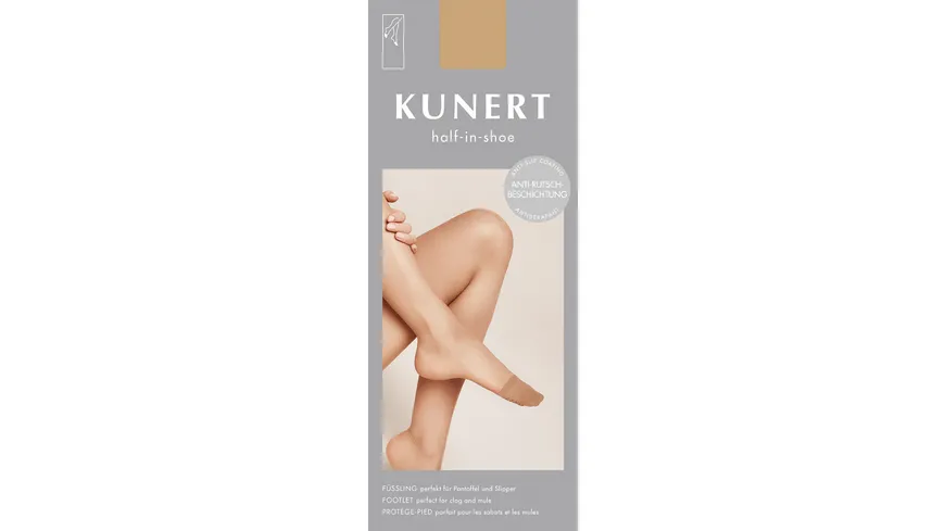 KUNERT Damen Füßlinge in feiner Microfaserqualiät 46 DEN Puder