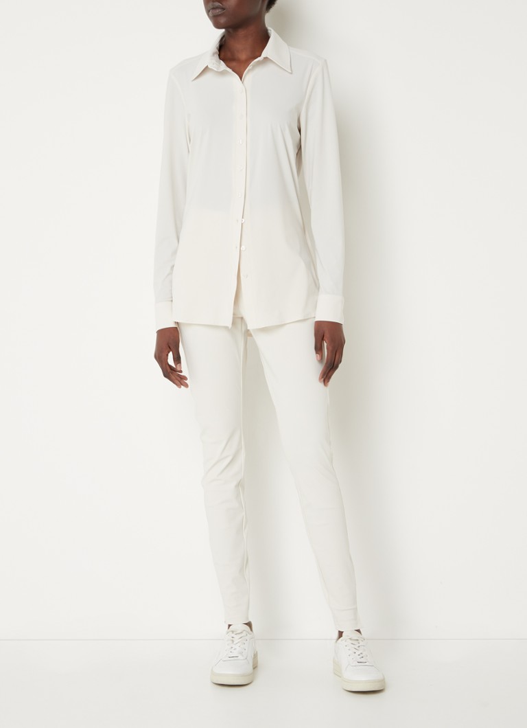 Blugi skinny cu talie înaltă, croială slim fit și model tip scară, de la Studio Anneloes, confecționați dintr-un material ideal pentru călătorii.