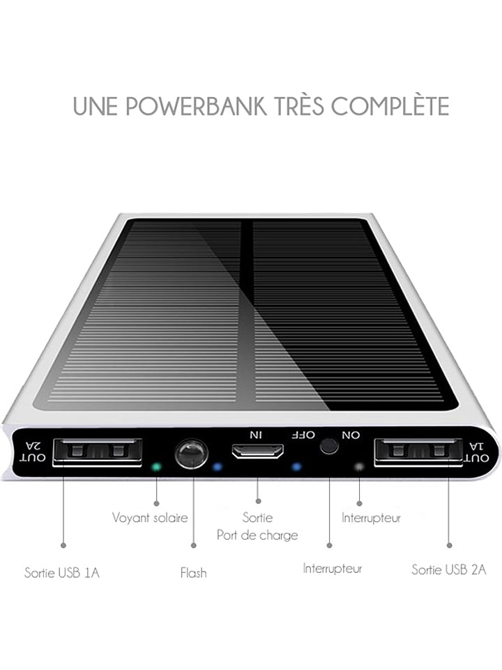 SWEET ACCESS Solar-Powerbank 20.000 mAh in Silber günstig kaufen onesize