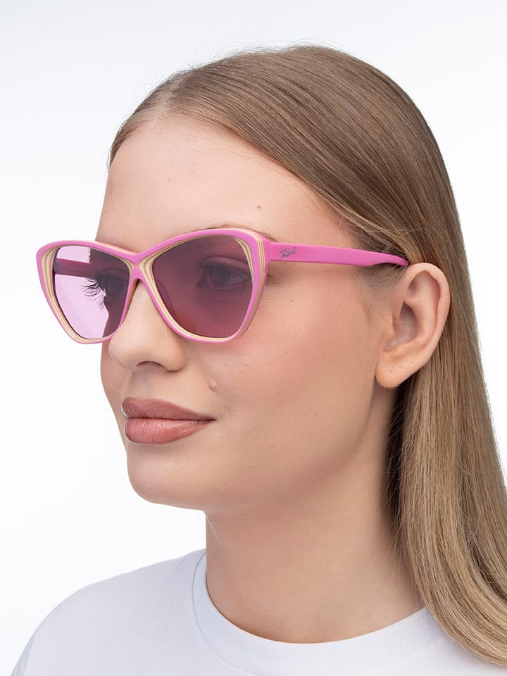 Karl Lagerfeld Damen-Sonnenbrille in Rosa günstig kaufen 58