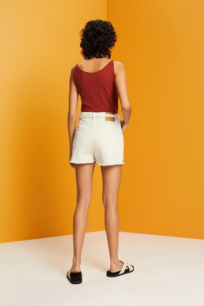 Denimshorts mit hohem Bund zum Binden