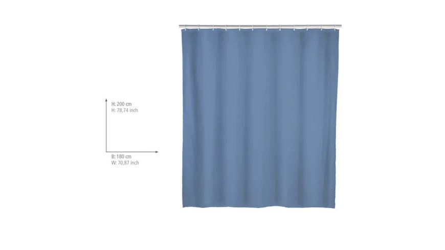 WENKO Duschvorhang Uni grau-blau graublau