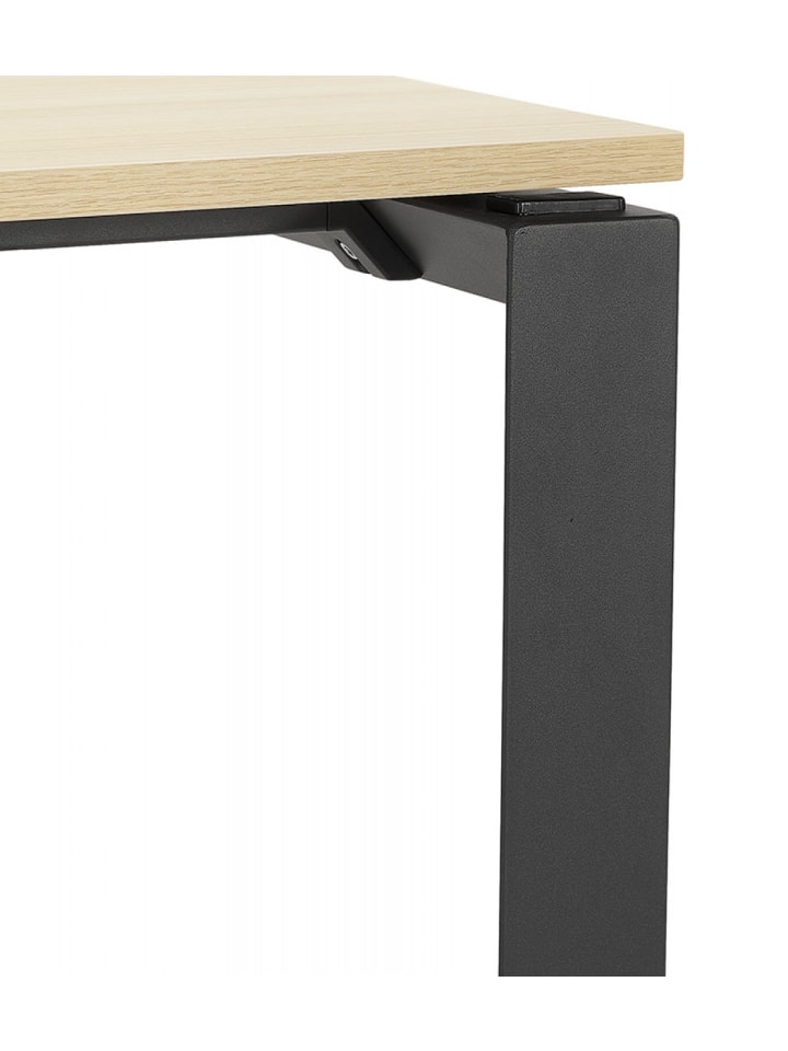 KADIMA DESIGN Bankschreibtisch aus Holz und Metall | Modernes Design in Beige-Schwarz günstig kaufen