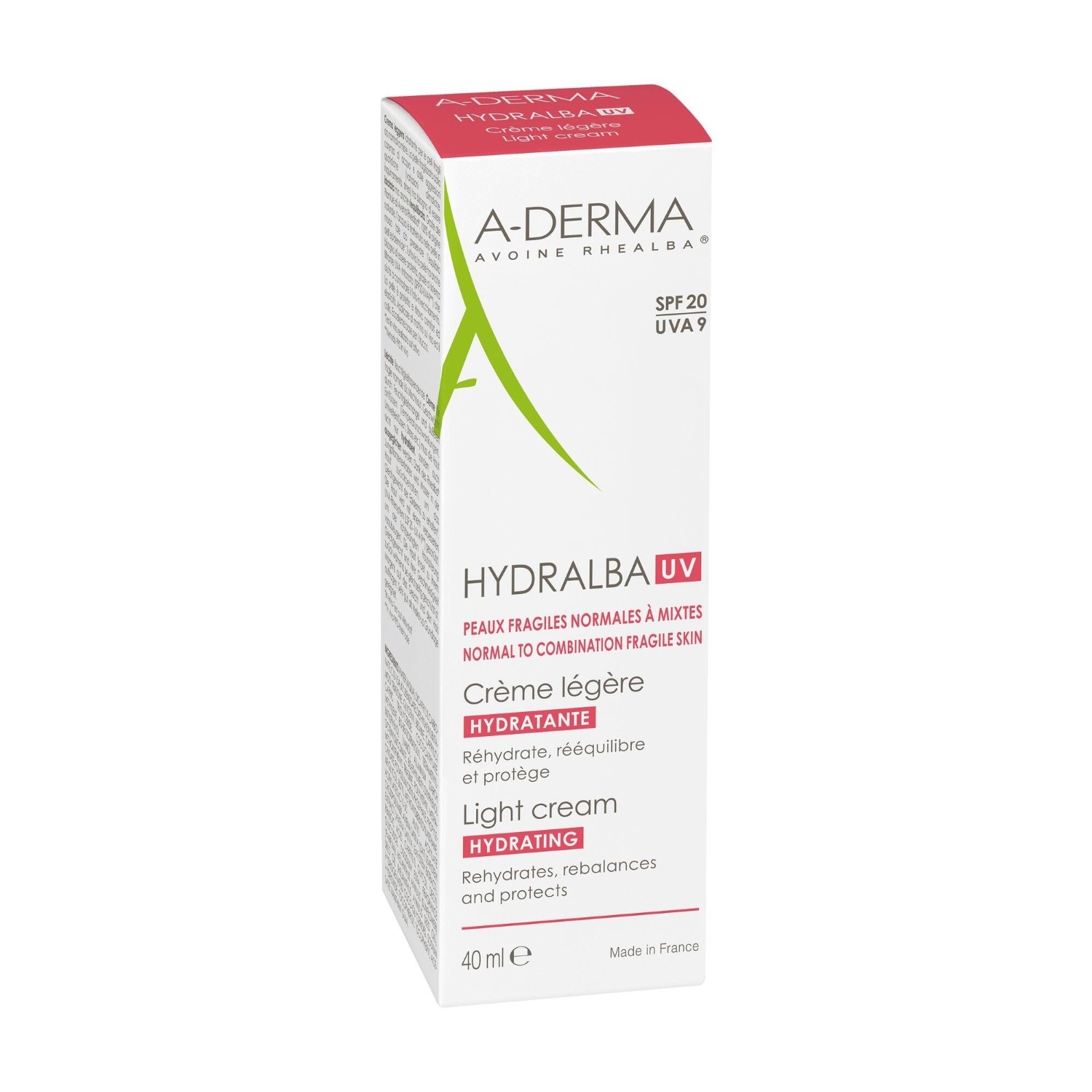 A-DERMA lengvas drėkinamasis veido kremas su SPF20