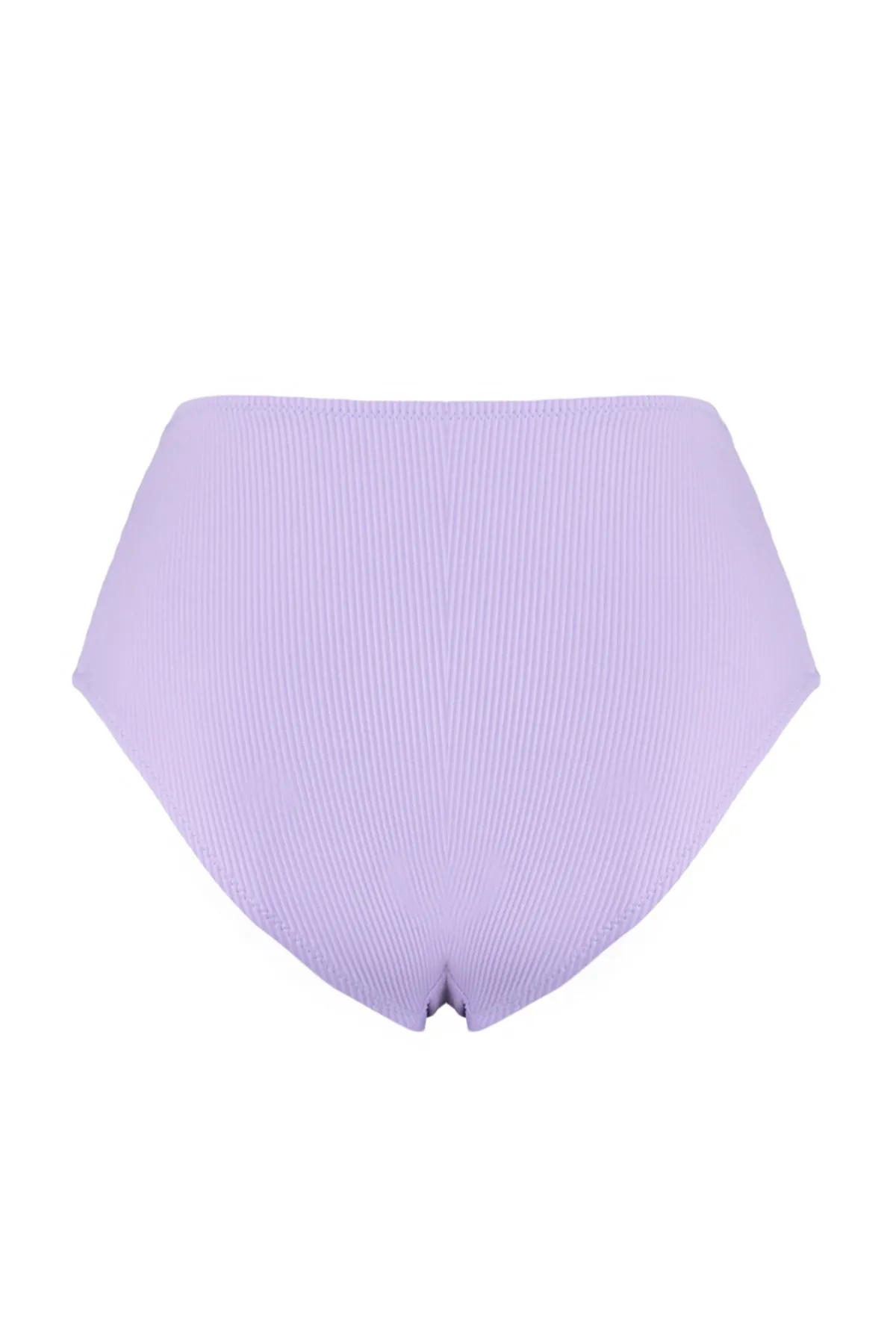 Trendyol Collection  Lila V-Schnitt, strukturierte Bikinihose mit hoher Taille und normalem Beinverlauf TBESS21BA0067