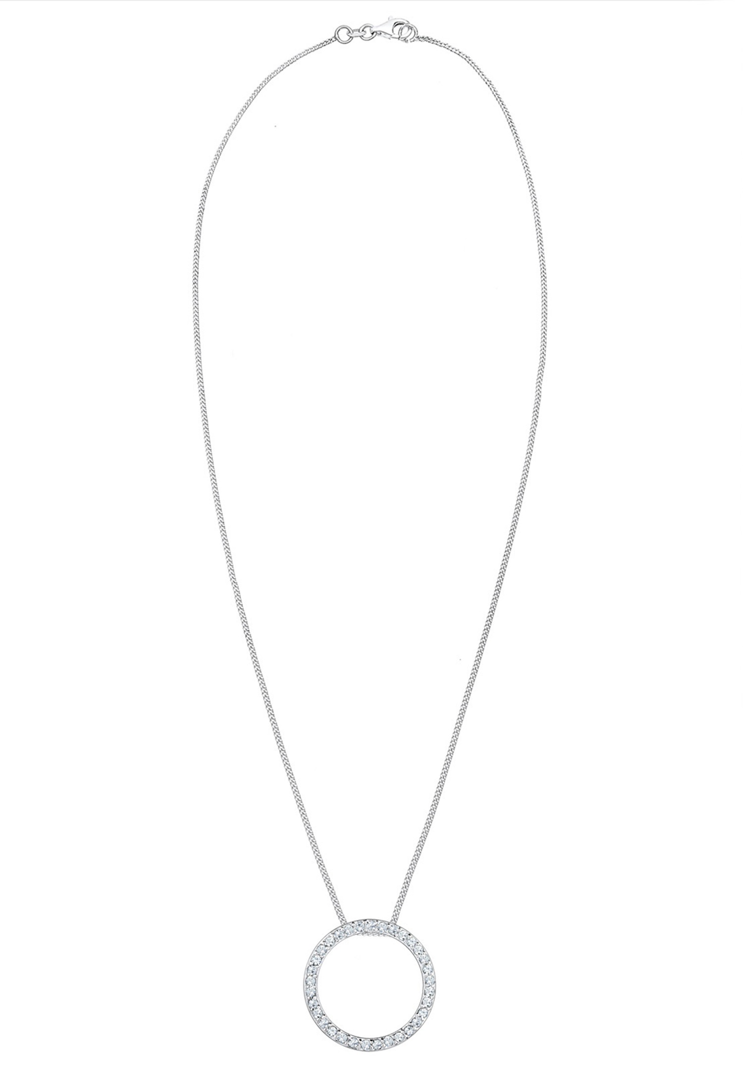 Ciondolo classico da donna Elli con cerchio e cristalli in argento sterling 925