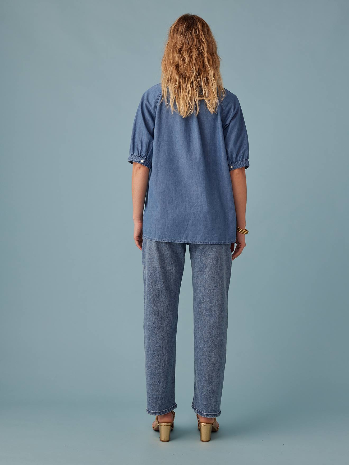 Envie de Fraise Kurzärmelige Umstandsbluse aus Light-Denim ENVIE DE FRAISE - double stone