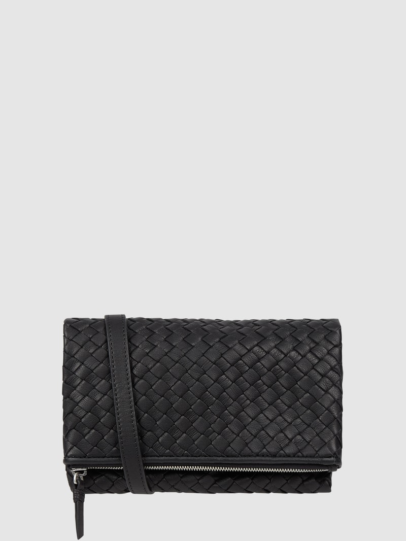 Crossbody Bag aus Leder Modell 'Merve' in schwarz