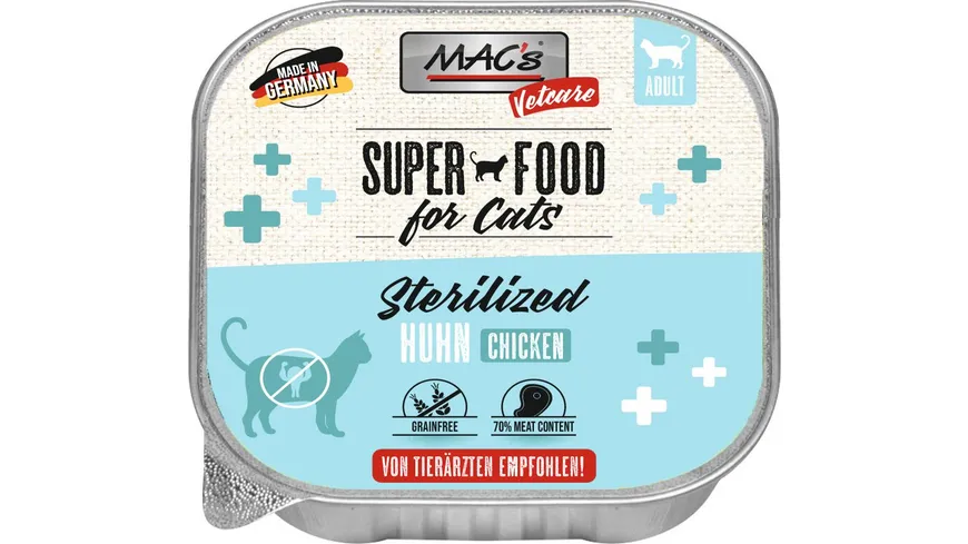 MAC's CAT Katzennassfutter Vetcare Huhn Sterilized 100 g