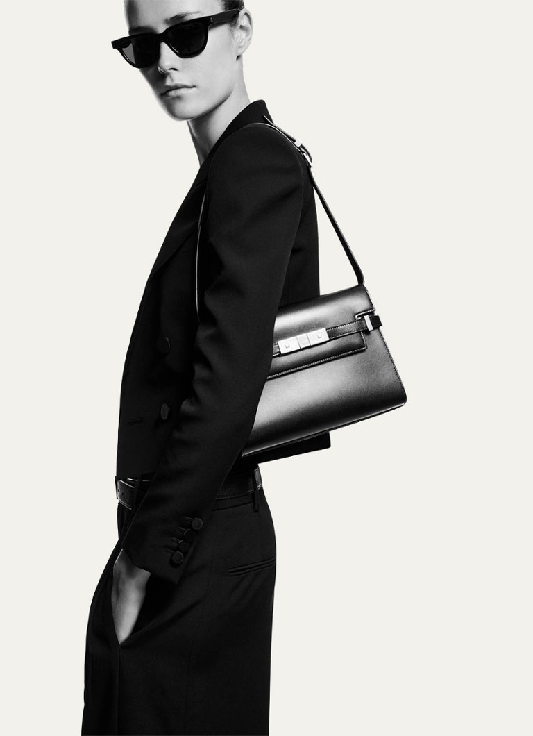 Borsa a tracolla piccola Saint Laurent Manhattan in pelle di vitello