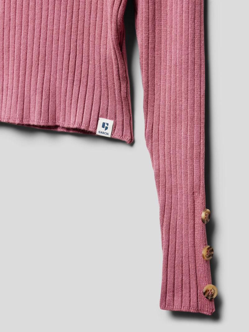 Strickpullover aus Viskose-Mix mit Rundhalsausschnitt in bordeaux rot