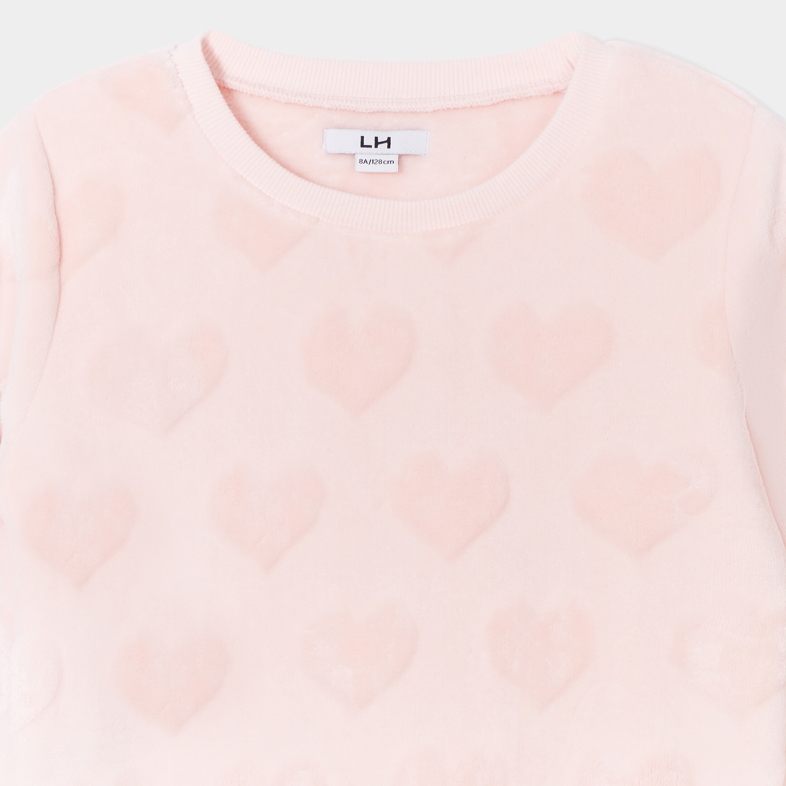 Sweat doux manches longues rose clair fille | La Halle