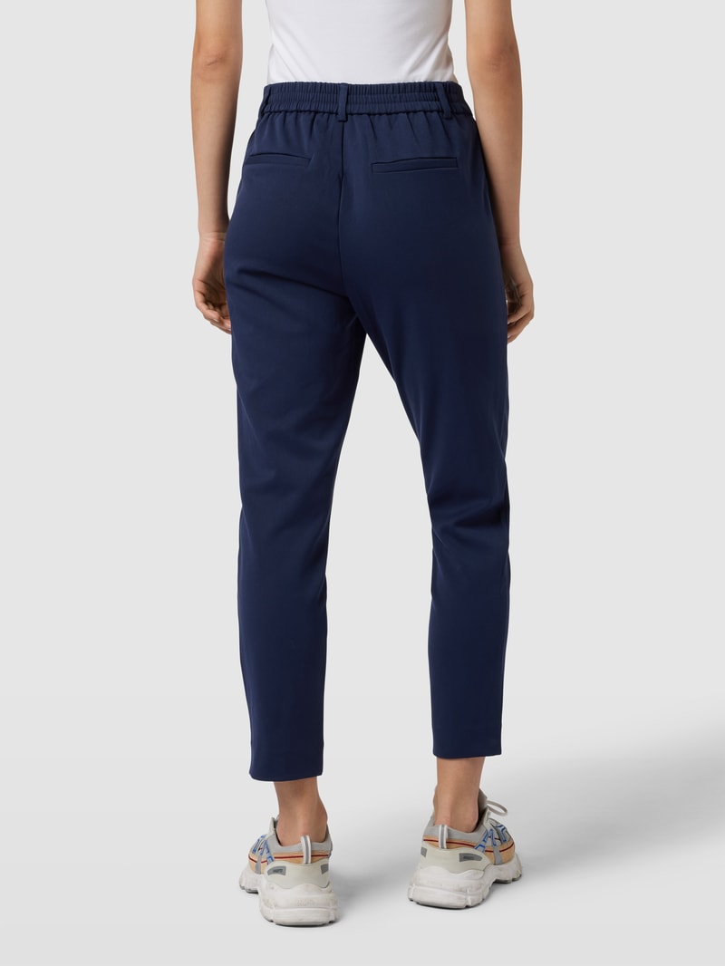 Slim Fit Stoffhose mit Bundfalten Modell 'VARONE' in marineblau