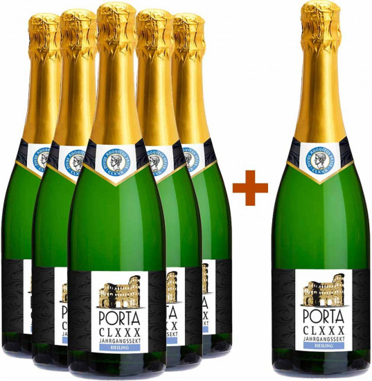 5+1 Paket 100% Riesling Jahrgangssekt extra trocken - Porta CLXXX Sekt