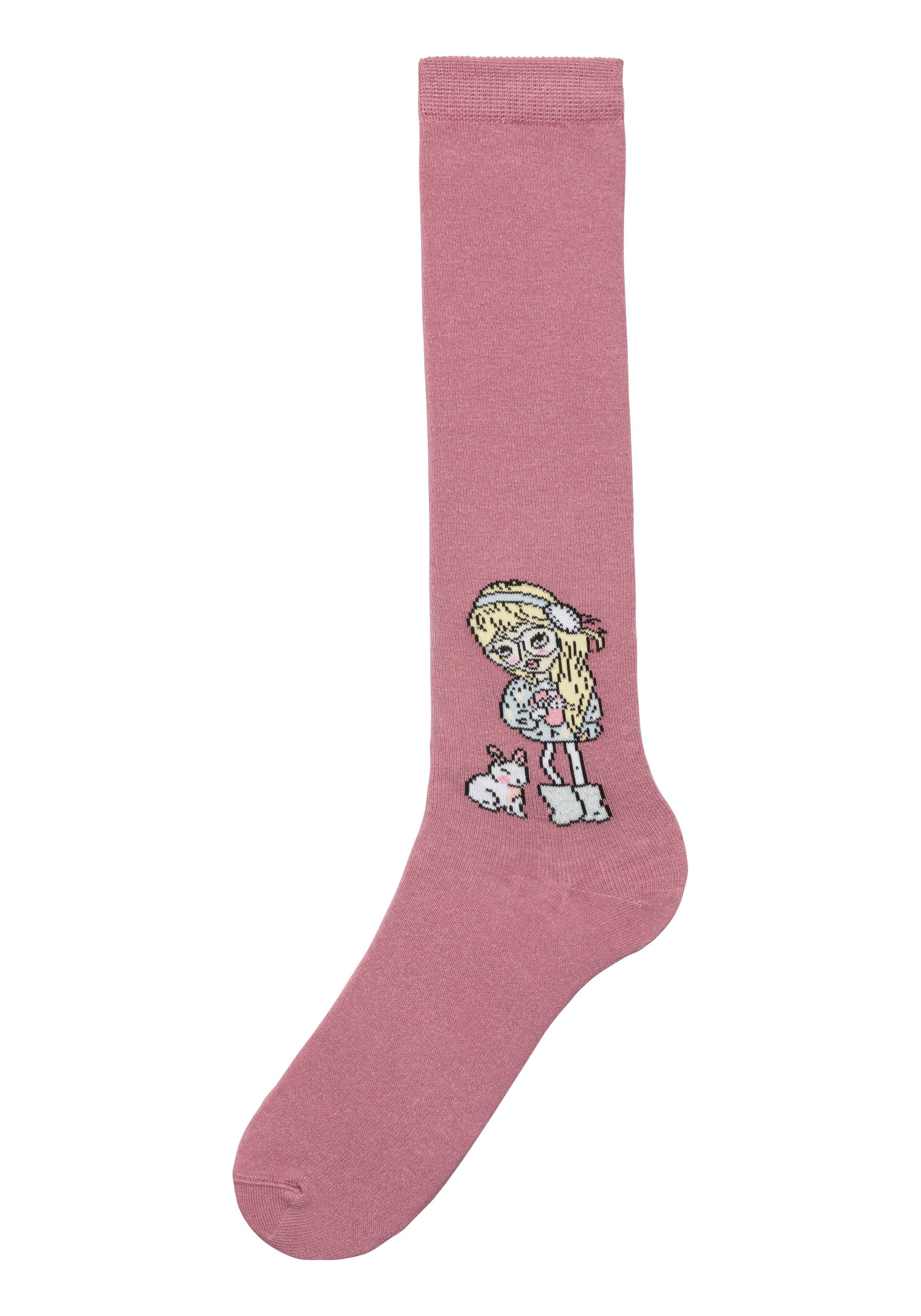 H.I.S Kniestrümpfe (5-Paar) mit eingestricktem Motiv