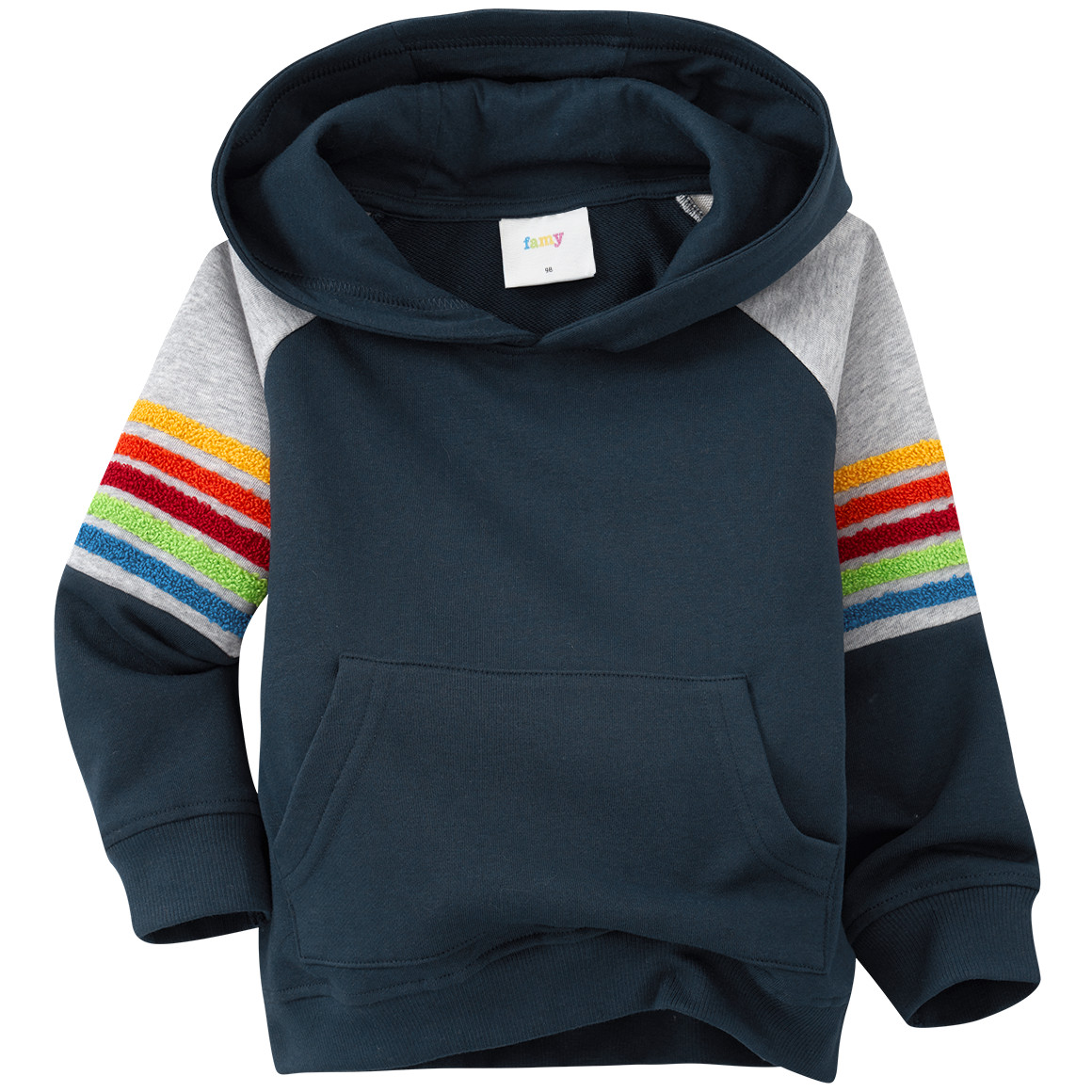Kinder Hoodie mit bunter Frottee-Applikation