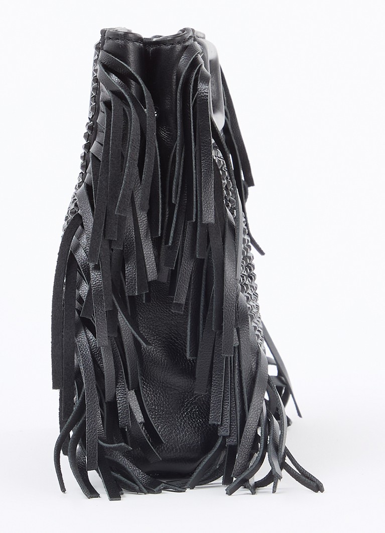 Maje  Crossbodytas met schapenleren details en afneembare schouderriem