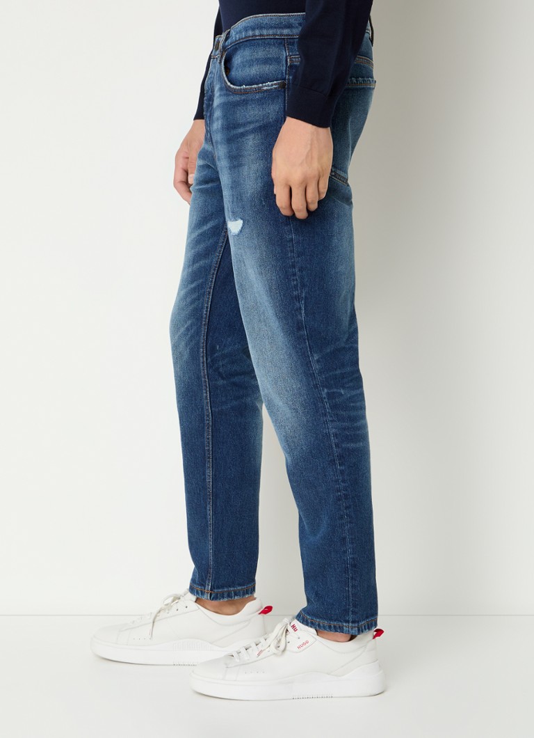 Blugi HUGO BOSS 634 Tapered, Decolorare închisă