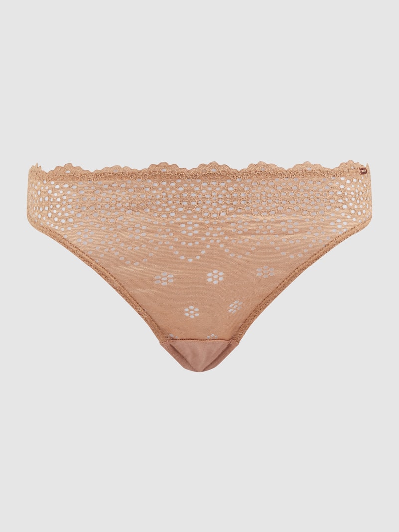 Tanga mit Spitze in beige