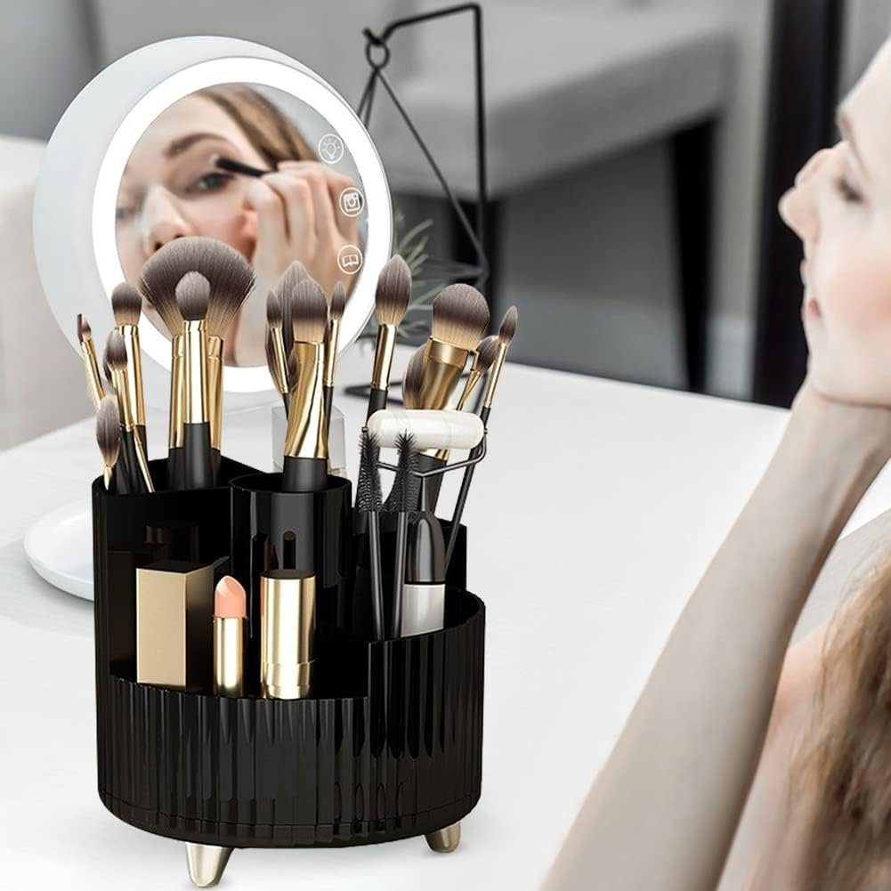 Runxizhou Kosmetikkoffer Make Up Kosmetik Organizer, 360 Drehung Beauty Organizer - Schwarz