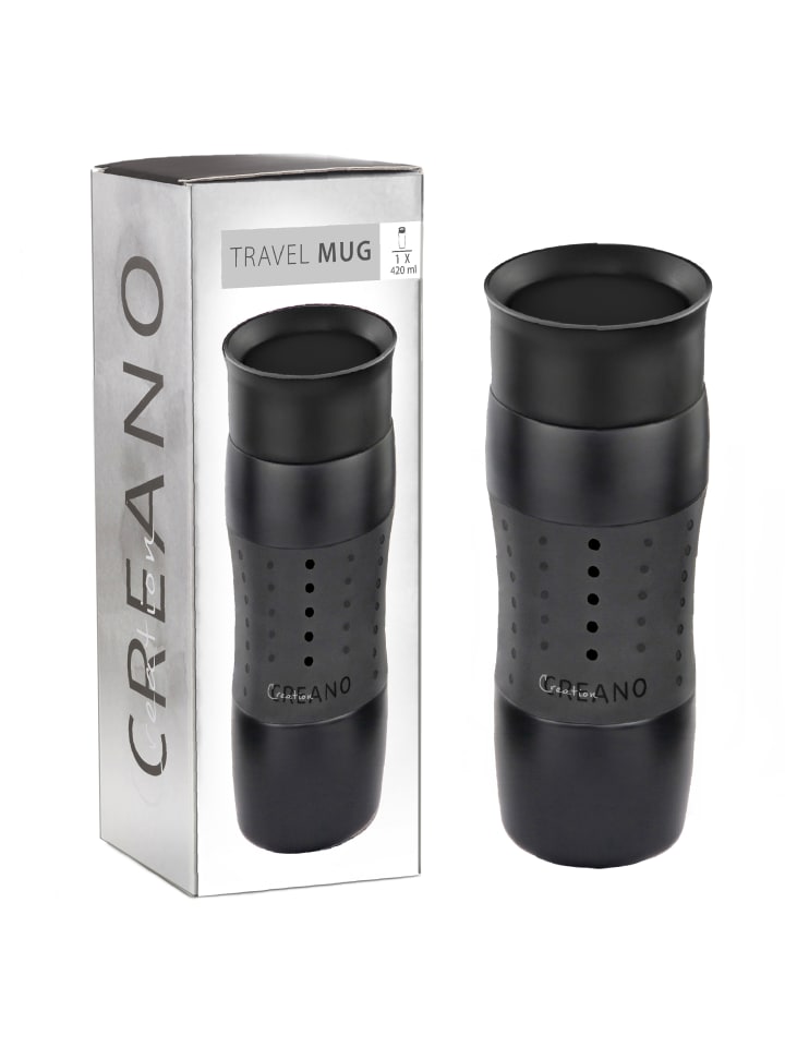 Creano 2x Creano Travel-Mug 400ml Schwarz   Grün isolierend aus Edelstahl günstig kaufen onesize