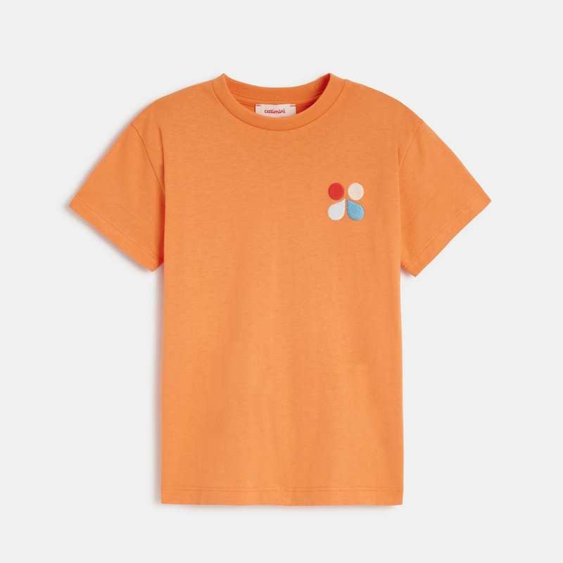 T-shirt enfant orange en coton recyclé mixte Catimini