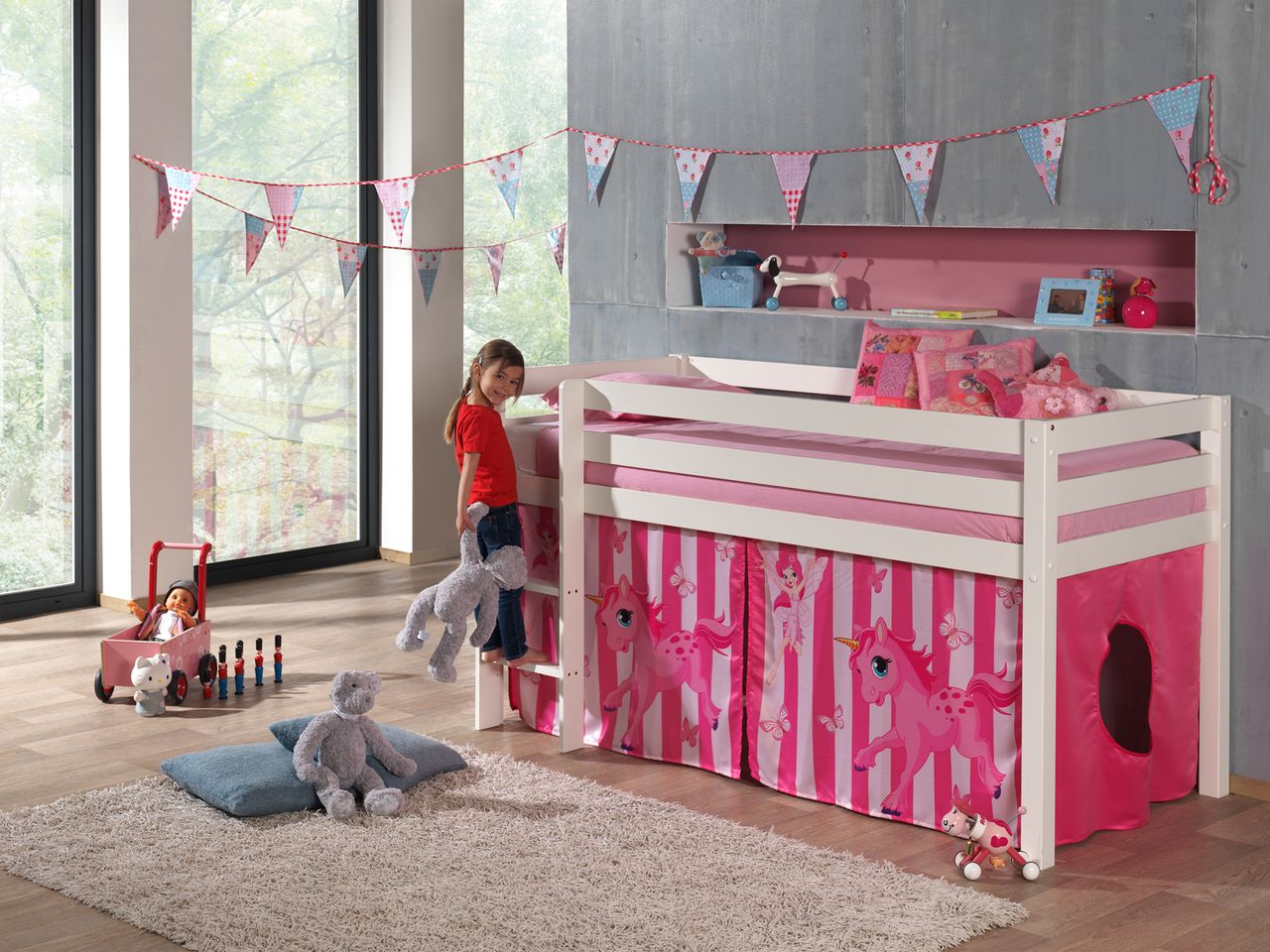 VIPACK Spielbett Pino mit Textilset 