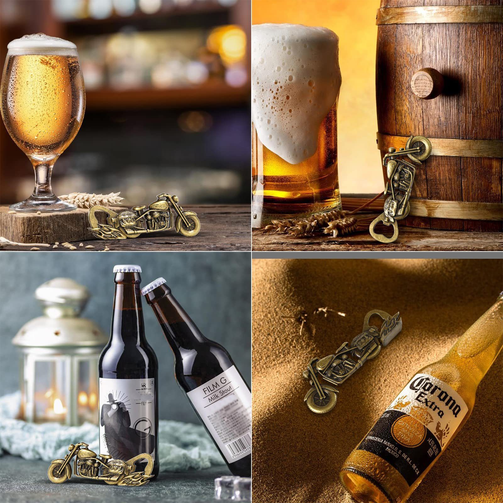 CALIYO Flaschenöffner Flaschenöffner für Männer, Vintage Motorrad Bier Flaschenöffner, Bottle Opener Motorrad Geschenke für Männer Ehemann Freund Vater Opa