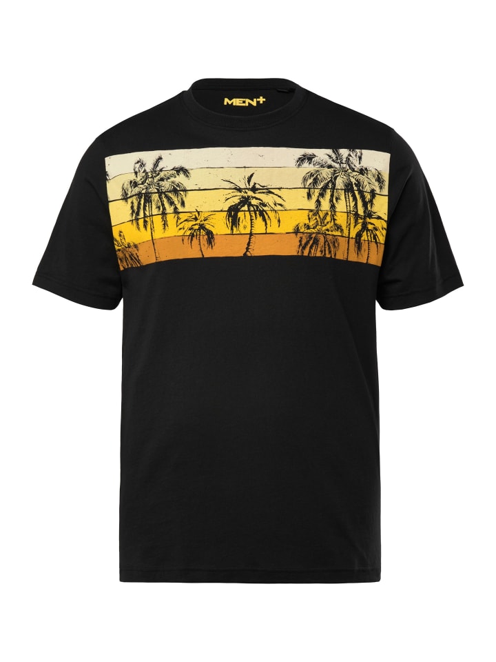 Men Plus Kurzarm T-Shirt in schwarz günstig kaufen