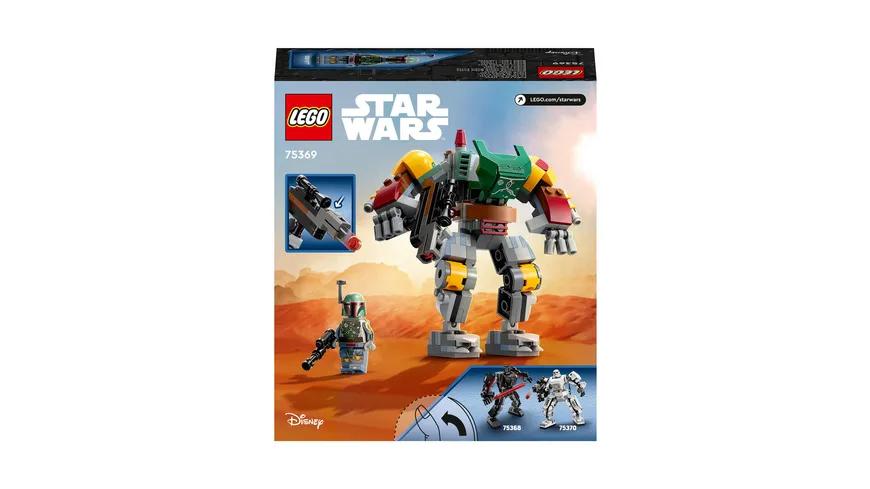LEGO Star Wars 75369 Boba Fett Mech Set, baubare Actionfigur mit Blaster