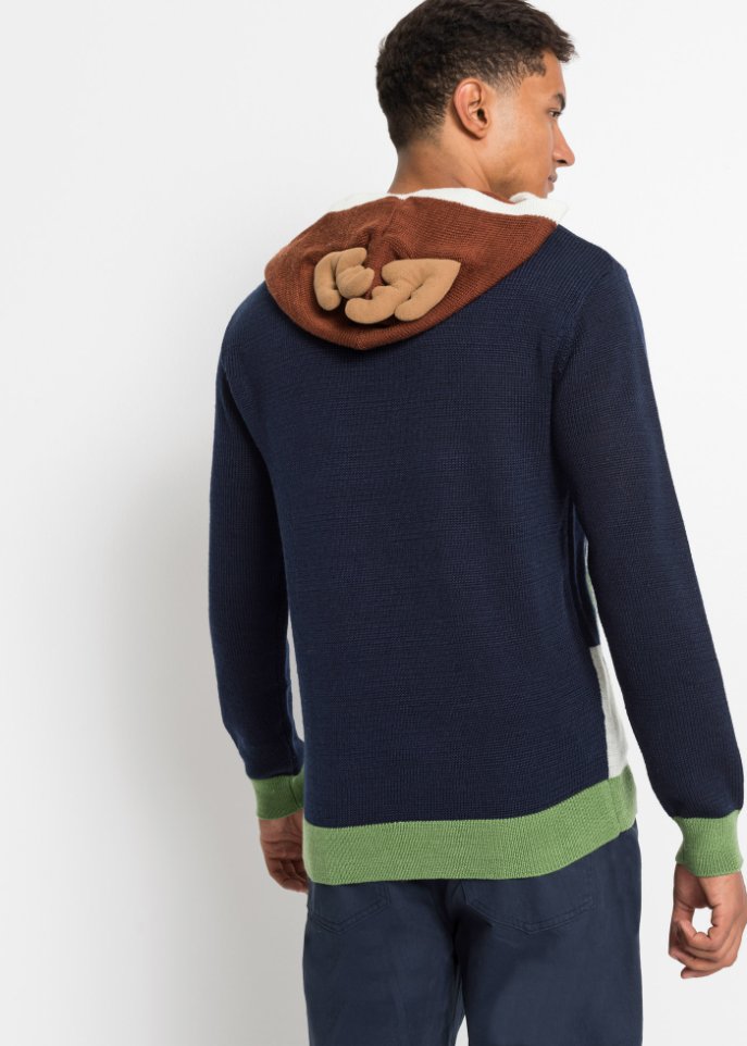 Kapuzen-Pullover mit Weihnachtsmotiv aus recyceltem Polyester