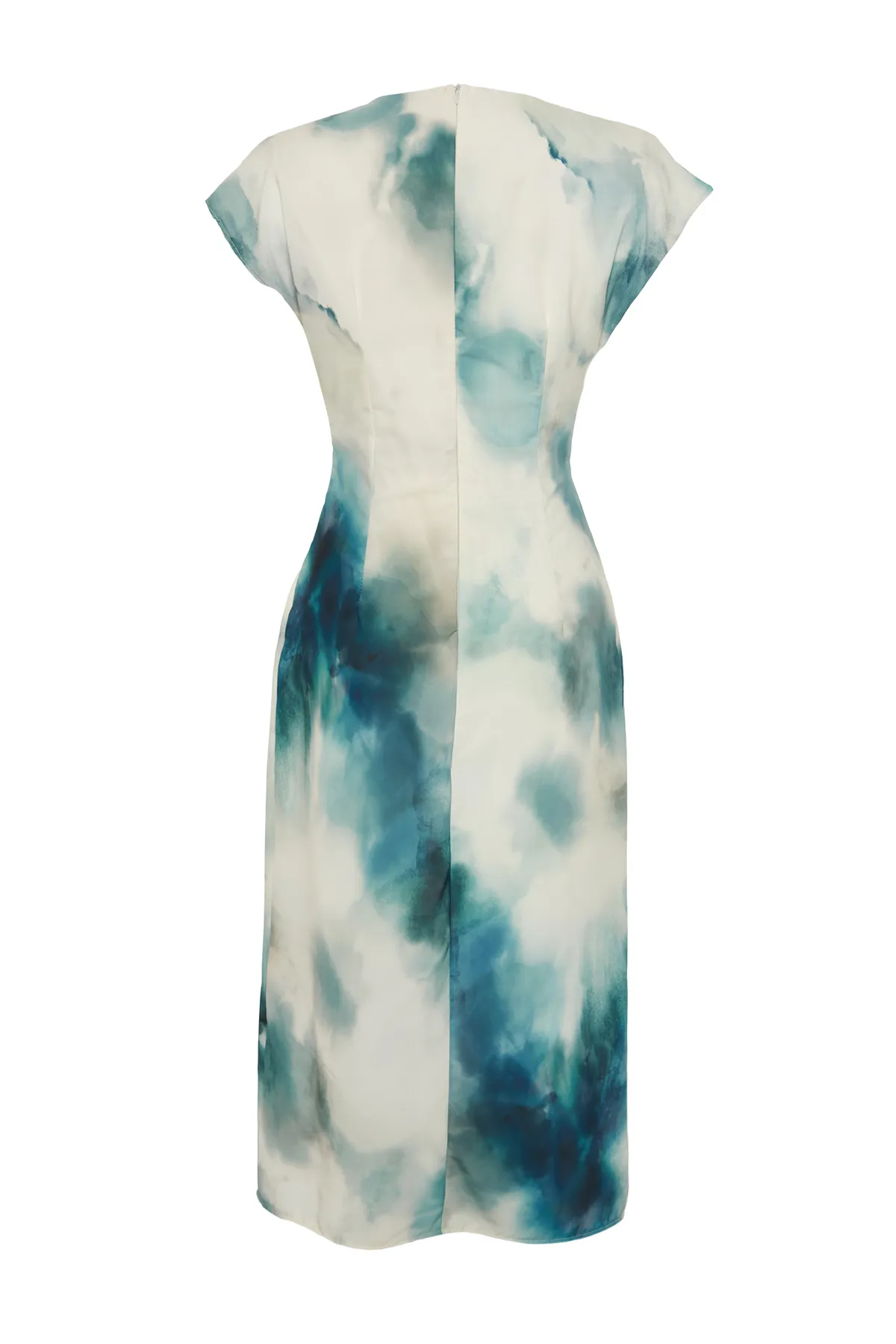 Trendyol Collection  Indigo Abstraktes A-Linien-Midikleid aus gewebtem Chiffon TWOSS24EL00888