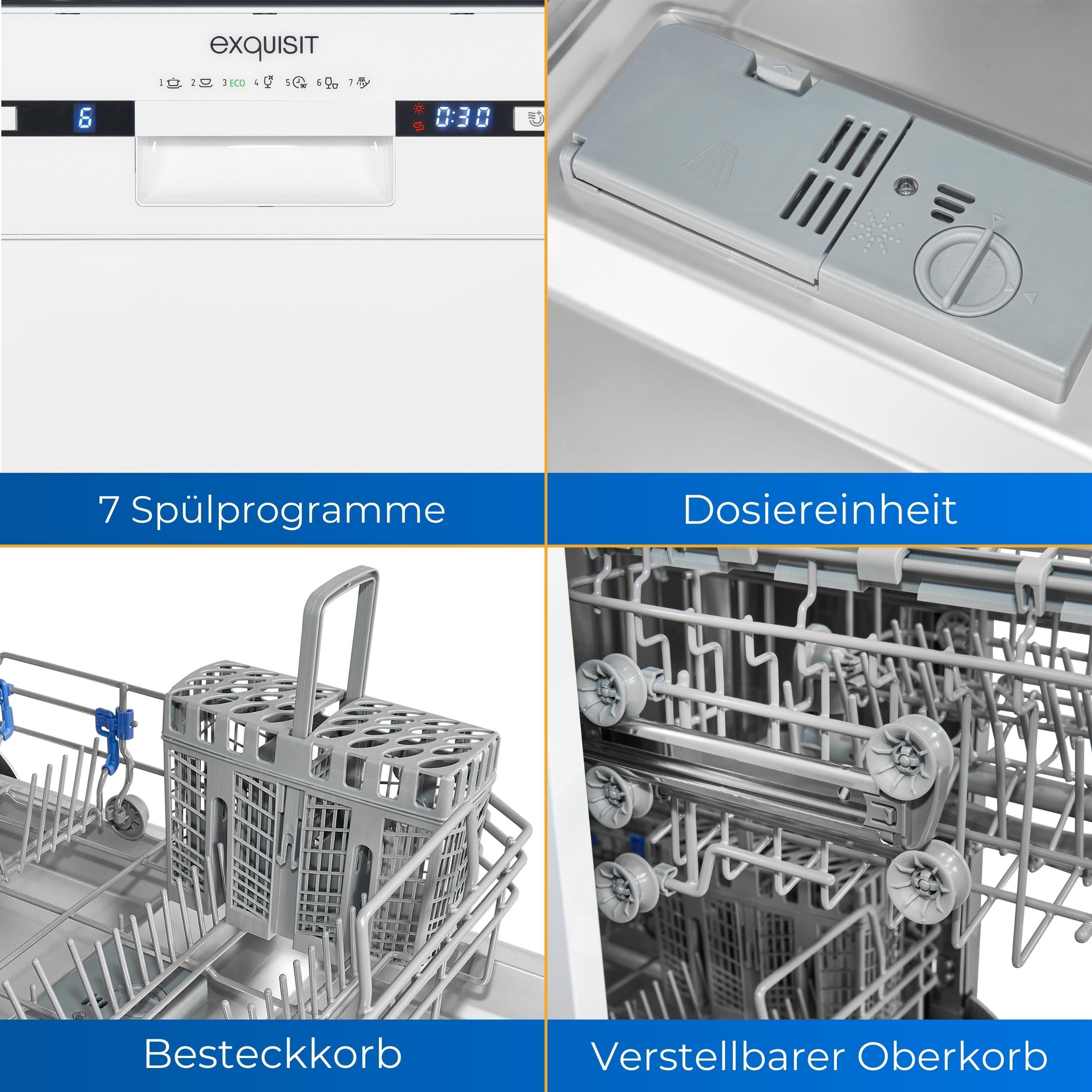 exquisit Standgeschirrspüler, GSP9309-030E, 9 Maßgedecke, einfache Bedienung durch LED Display, mit Energiesparfunktion ECO