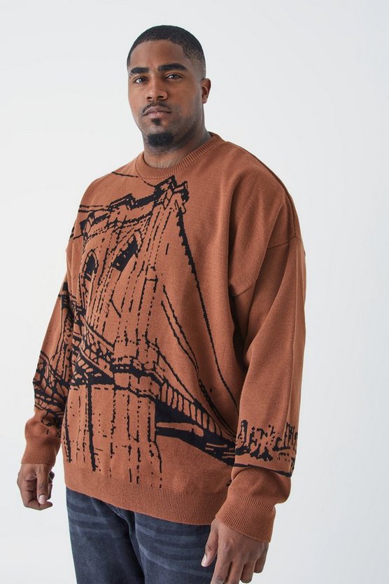 Plus Oversize Pullover mit Print