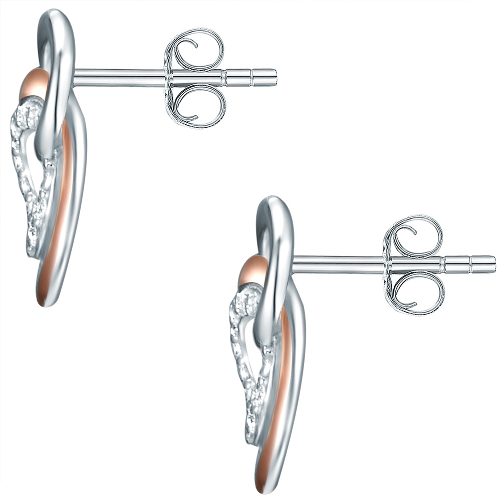 Rafaela Donata Puces d'oreilles en argent Argent sterling Oxyde de zirconium (CZ) en Argent Boucles d'oreilles